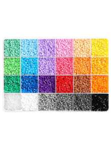 1 Box 13,500pcs Fuse Beads Set - 24 Colors, 2.6mm Mini Beads Set, Suitable For Adult DIY Crafts, Mosaic Art, Home Decor And Creative Projects, Suitable For Beginners, Fuse Beads Pixel Art DIY Puzzle 3D Puzzle DIY Iron-On Beads Handmade - Multicolor - View 11