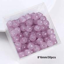 30pcs 8*6mm Retro Imitation Jade Glass Cylinder Loose Beads, Handmade DIY Jewelry Accessories, Spacer Beads For Bracelet Necklace Earring Craft Making - 8*6mm Glass Tube Beads - View 11
