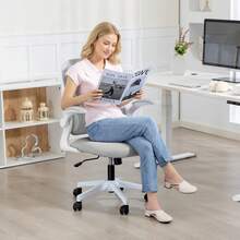 Mesh Office Chair With Foldable Backrest - Light On-Site - LIGHT GREY + Mesh - View 8