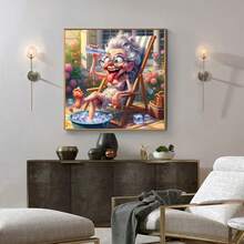 1PC DIY 5D Diamond Painting Kit Cartoon Old Man Pattern - Round Full Diamond Art Mosaic Craft, Home Wall Decor, Unframed - No Frame - View 2