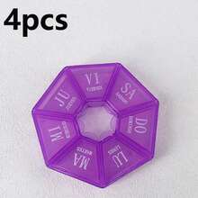 2 piezas Caja de almacenamiento mini de 7 rejillas - Estuche de pastillas semanal portátil, regalo ideal para personas mayores y viajeros - Rosa Fucsia - Ver 40