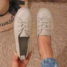 Sepatu Wanita Kasual Modis Serbaguna dengan Bagian Atas Rendah - Khaki - View 3