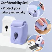 ABS Privacy Protection Roller Stamp – Covers Sensitive Information And Addresses To Prevent Identity Theft And Data Leaks; Stylish Design And Premium Feel; Ideal For School Use And Back-To-School Needs. (Pack Includes Replacement Ink And Storage Box) - A - View 2