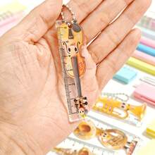 4pcs Musical Instrument Shaped Ruler With Beaded Chain, Transparent Portable Pocket Ruler/Handheld Ruler, Cute Cartoon Style Stationery, Can Be Hung On Backpack Or Pencil Case, Very Convenient Measuring Tool - Sets - View 5