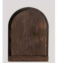 Vintage Arched Fairy Door Wooden Decorative Socket Cover, No-Drill Openable Wall Outlet Concealer Dust Cover - Brown - View 6