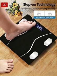 1pc Digital Bathroom Scale, High Precision Weight Scale, With Backlit LCD Display, Rounded Design, Portable Design, High Aesthetic Exquisite Weight Scale, 400lbs - A - View 2