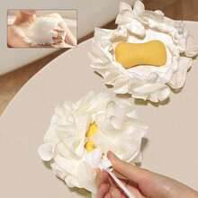 1pc Multi-Function 2-In-1 Bath Sponge, Foaming Net + Soap Storage Bag; 2-In-1 Exfoliating Bath Ball, Portable, Rich Foam, Exfoliating, With Hanging Rope And Storage Pocket - Multicolor - View 1