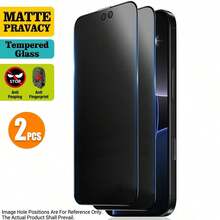 XINHONGYU 2pcs Matte Privacy Tempered Glass Screen Protector, Compatible With IPhone 17 Pro Max/17 Pro/17/Air/16 Pro Max/16/16 Pro/16 Plus/14 Pro Max, 9H+ Scratch-Resistant, Sensitive Touch, Compatible With Phone Cases, Includes Cleaning Kit, High-Quality 9H+ - Black - View 45