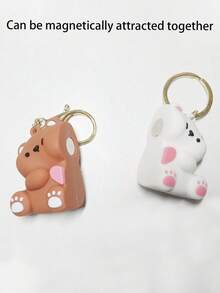 Cute Bear Couple Keychains,Matching Key Rings,Best Friend Accessories,Bag Charms,Car Keychain Lanyards.Everyday Outfits,Festival,Birthday,Gifts. - Multicolor - View 5