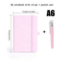 A6 Lined Journal, Thick Paper Small Leather Notebook Suitable For Women And Men, Perfect For Travel, Work, School Writing (Pen May Have Slight Color Difference, Does Not Affect Use) - Multicolor - View 4