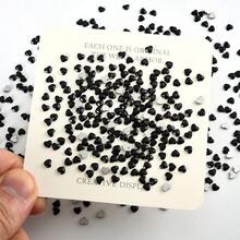 Small Nail Art Rhinestones, Glass Asymmetrical Flat Back Rhinestones, For Nail Art DIY, Phone Cases, Hair Accessories, Mini Jewelry Accessories. - Black-square 3x3mm - View 9