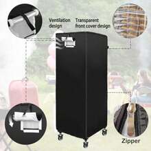 Speed Rack Cover - Funda de 20 niveles para panadería comercial con cierre, 58.42 x 71.12 x 162.56 cm, para panadería, impermeable, a prueba de polvo, color negro - Ver 4