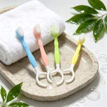 50pcs Macaron Color Dual-Use Toothbrush + Floss Pick, Disposable Travel Toothbrush, Convenient Portable Oral Care Products, Dental Floss, Mini Toothbrush - Multicolor - View 6