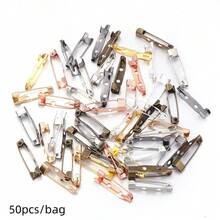 50pcs Iron Perforated Brooch Pins With Safety Clasp, Corsage Base Pins With Lock Head, Tie Pin, DIY Corsage Badge Hair Accessory Base, Jewelry Making Supplies - Brooch Base - View 25