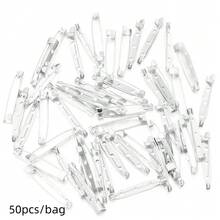 50pcs Iron Perforated Brooch Pins With Safety Clasp, Corsage Base Pins With Lock Head, Tie Pin, DIY Corsage Badge Hair Accessory Base, Jewelry Making Supplies - Brooch Base - View 17