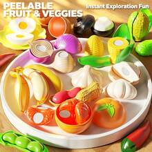 Delightful Pretend Play Kitchen Toy Set - Tableware, Peelable & Cuttable Toy Food, Strawberry Storage Box, Role Play, Perfect Learning Gift For Boys And Girls, Christmas Gift, Holiday Gift - Multicolor - View 4