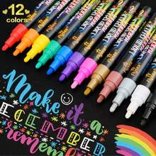 White/Colored Water-Based Dust-Free Liquid Chalk, Suitable For Advertising And Graffiti, Blackboard Chalk Set, 5 Different Tip Sizes, Multiple Uses, Multi-Color System For Different Applications, Suitable For Coffee Shop Writing Decoration, Christmas Glass Graffiti, School Blackboard Teaching - Sets - View 1