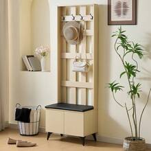 Brown Wood Hall Tree Coat Rack - Brown - View 2