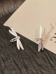 1/2pcs Dragonfly Ear Cuff Earrings, No Piercing Clip-On Earrings, Luxury Commuter Style, Versatile & Exquisite Women's Earrings, Suitable For Daily Wear And Party - Multicolor - View 8
