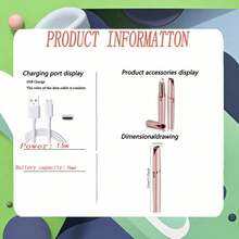 USB Rechargeable Painless Precise Portable Electric Eyebrow Trimmer, Hair Remover Suitable For Lips, Nose And Face Hair Removal, Women Shaver - Rose Gold - View 11