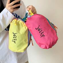 Tas Kosmetik Multilayer Blok Warna Bordir Kustom dengan Pegangan, Kantong Penyimpanan Perlengkapan Mandi Perjalanan Warna Kontras Portabel, Tas Organizer Makeup - MultiWarna - View 6