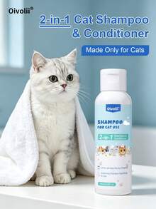 Oivolii Cat Shampoo 2 In 1 With Coconut & Oatmeal, Deep Cleansing & Moisturizing, For Sensitive Skin, Fresh Soft Coat, Luxurious Essential Pet Bath, 3.38 Fl Oz - 100ml - View 2