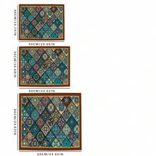 Luckybutterfly 1pc Vintage Moroccan Tile Patchwork Washing Machine Top Cover Mat, Anti-Slip Anti-Dust Drum Washer Dryer Countertop Protector, Laundry Room Decor Mat - Multicolor - View 10
