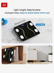 1pc Digital Bathroom Scale, High Precision Weight Scale, With Backlit LCD Display, Rounded Design, Portable Design, High Aesthetic Exquisite Weight Scale, 400lbs - A - View 5