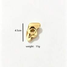 1pc Vintage Gold Metallic Brooch Pin For Women Retro Irregular Geometric Flower Heart Coat Accessories. - Gold - View 7
