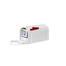 Medium White Plastic Post Mounted Mailboxes - AsPic - View 8