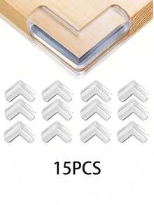 20/15/10/8/6/5PCS Transparent L-Shaped Corner Protectors, Soft Transparent Silicone Baby Furniture Edge Guards, Suitable For Sharp Edges - Clear - View 15