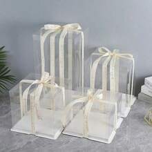 Transparent Gift Box, Gift Packaging Box Suitable For Party Gifts, Birthday, Wedding, Christmas, Mother's Day, Thanksgiving, Graduation Season, Gift Box, Bouquet, Dust-Proof Display, Home Decor, Includes 1 Random Ribbon - Multicolor - View 6