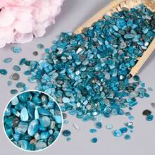 50g Serpihan Kristal Apatit Alami, Partikel Batu Mentah Apatit Biru, Kerikil Dekoratif untuk Lanskap Akuarium, Pengisi Pot Bunga & Ornamen Rumah - setelan - View 1