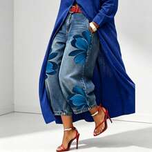 Women Jeans - 藍色 - 查看 5