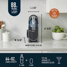 Ninja FS301 SLUSHi 5-In-1 Professional Frozen Drink Maker, 88 Oz. Capacity Slushie Machine With RapidChill Technology, 5 Preset Programs For Margaritas, Milkshakes & Frappés, Black/Gray - US A Type Plug(110-127V) - View 6