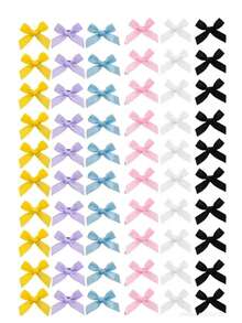 60/30pcs Girls Fashion Ribbon Bow Hair Clips Y2K Colorful Small Bow Hair Accessories Side Clips For Braided Hair, Versatile Daily Hair Clips For Teen Girls, Back To School Gift - Multicolor - View 8