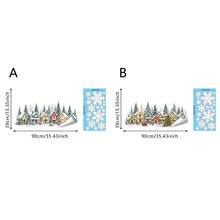 1/2/3pcs Christmas Winter Village Window Stickers, Static Glass Film Snow House Pine Tree Decals, Home Window Decoration, Removable Christmas Holiday Party Decor - Multicolor - View 13