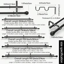Home Decor, Black Double Curtain Rod Set, 0.748 Inch - 0.63 Inch Double Rod Combination, Length 60 Inch - 142 Inch, Wall Mounted, Sturdy And Durable, Metal Iron Material. Can Install Sheer Curtains And Blackout Curtains, Classic Decorative Finials, Suitable For Living Room, Bedroom, Kitchen, Farmhouse, Dining Room Or Office. - Black 1 Set - View 3