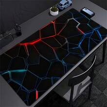 1 Pc Large Gaming Mouse Pad, XXL Strata Liquid Desk Mat, Non-Slip Rubber Base Game Mouse Mat, Computer Keyboard Mats Pad, Big Mousepad, Black Line Cool Large Mousepad, For Home Office Gaming Desktop Working - View 5