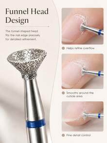 1 Set Diamond Nail Drill Bits, Coarse Grit Polishing Head, Used For Removing Excess Gel, Durable And Long-Lasting - One Size - View 4