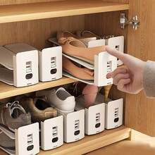 Thickened Double-Layer Adjustable Shoe Rack Home Entryway Shoe Cabinet Storage Organizer Dorm Foldable Shoe Storage Rack - White - View 3