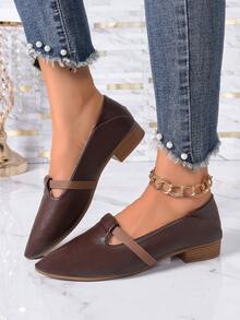 NOBLEARL Women's Fashion Solid Color Round Toe Slip-On Breathable Loafers, Casual Outdoor Tassel Buckle Decor Soft Sole Comfortable Ballet Flats - Brown - View 3