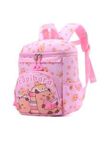 Ransel Anak Motif Kartun Capybara Lucu, Tas Sekolah TK Perempuan, Ransel Ringan untuk Mengurangi Beban untuk Sekolah Sehari-hari, Jalan-jalan, Perjalanan Luar Ruangan, Penyimpanan Multi-Kompartemen, Ransel Mini Kasual Kecil - Berwarna merah muda - View 8