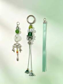 Chinese Style Tassel Keychain, Fresh Color Palette, Oriental Anime Retro Tassel Key Chain, Suitable For Backpack Charm, Daily Bag Decoration, Holiday Party Gift, Back To School Gift, Women's Keychain, Car Keychain, Keychain Making Material, Men's Keychain, Backpack Charm Keychain, Keychain, Keychain Pendant, Keychain Coin Purse, Bulk Keychain, Keychain Set, Keychain Accessories - Multicolor - View 10