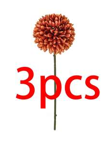 3/12pcs Artificial Chrysanthemum Balls, Hydrangea Balls, Wedding Decoration, Home Vase, Restaurant, Living Room, Bedroom, Bridal Bouquet, Birthday Party Decoration, New Year Valentine's Day Gift, Autumn Decoration, Back To School Room Decoration - Burnt Orange - View 10