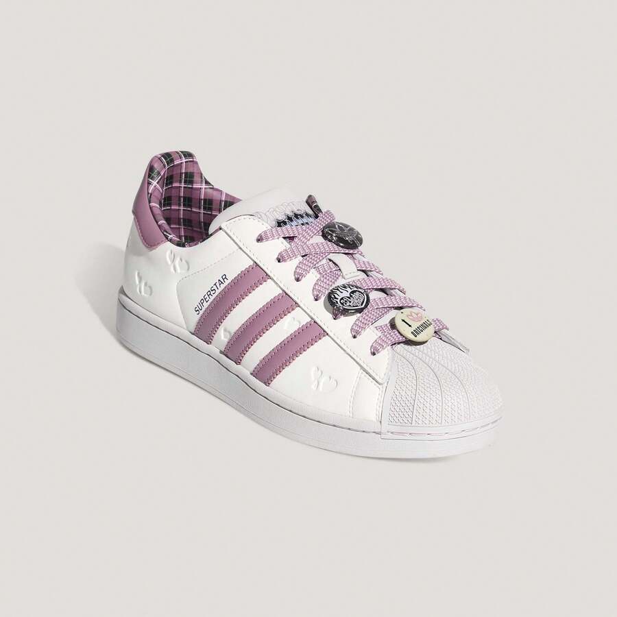 Adidas SUPERSTAR II Valentine's Day Edition Classic Shell Toe Sports Skate Shoes White KZ7157 - Watermelon Pink - View 1