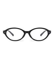 1 Pair Women's Black Oval Photochromic Gray Daily Wear Personalized Minimalist Plain Lens Glasses - Black - View 2