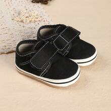 1 Pair Infant Toddler Canvas Flat Anti-Kick Casual Versatile Cute Sports Shoes For Boys, Suitable For Spring And Autumn - Black - View 9