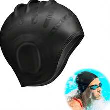 1pc Extra Large Silicone Ear Protection Swim Cap, Elastic Comfortable, Non-Tight Neck Adult Swimming Cap, Suitable For Men And Women - Multicolor - View 1