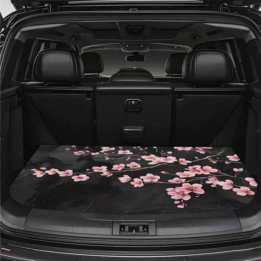 1 Buah Alas Bagasi Mobil Universal, Alas Bagasi Tahan Air dan Anti Selip dengan Motif Ranting Bunga Sakura Musim Semi - Bahan Poliester Tahan Lama, Cocok untuk Dekorasi Interior Bagasi Kendaraan, Hadiah Liburan yang Sempurna - Ranting bunga sakura - View 1